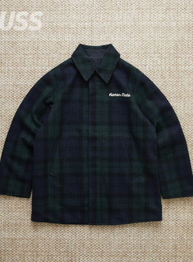 现货 HUMAN MADE REVERSIBLE COAT 羊毛格纹双面穿大衣外套 25AW