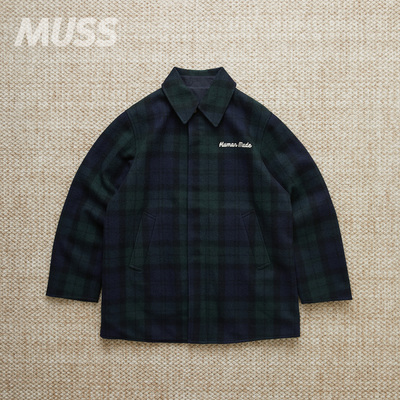 HUMANMADE羊毛格纹双面穿大衣