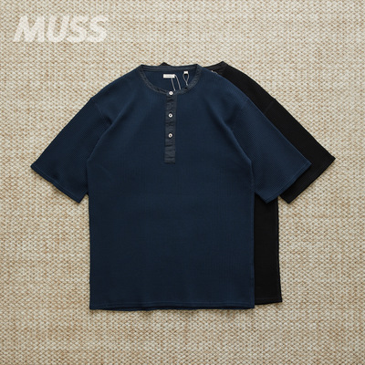 现货 NANAMICA HENRY NECK TEE 日产亨利领华夫格休闲短袖T恤26SS