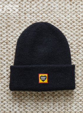 现货 HUMNAN MADE BIG BEANIE 爱心图案羊毛混纺编织保暖冷帽