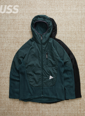 现货AND WANDER ALPHA DIRECT F/Z 户外保暖科技抓绒夹克外套25AW