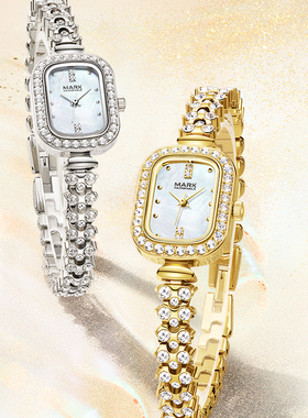 马克华菲手表女款方形小绿表轻奢小众复古时尚新款手表礼物送女友