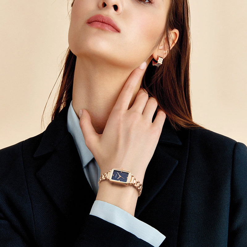 【七夕专属】马克华菲手表女方形小绿女表复古时尚小方盘腕表ins