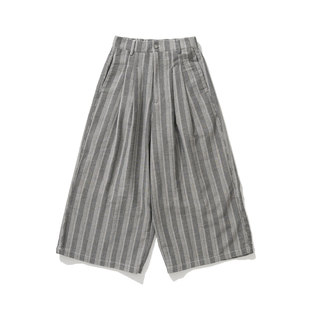 Logic 春夏季 Army 24SS 休闲裤 男复古撞色竖条纹后松紧腰直筒长裤