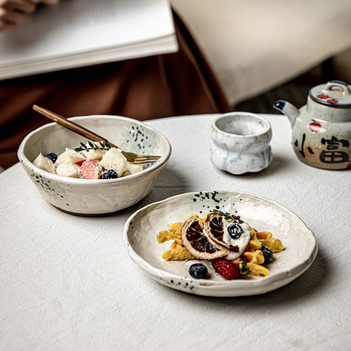 芦苇侘寂风陶瓷餐具套装