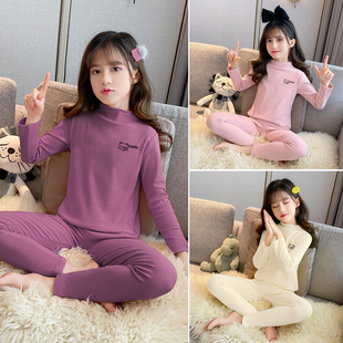 全棉女孩线衣线裤 儿童秋衣秋裤 纯棉春秋2025新款 女童保暖内衣套装