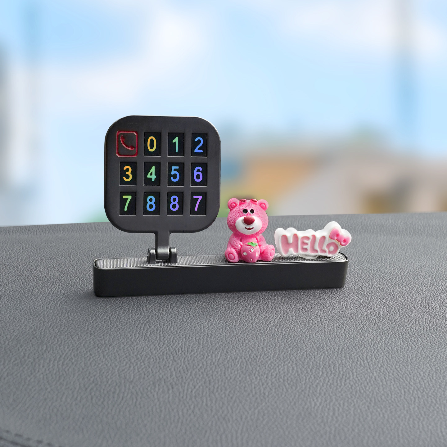 汽车临时停车电话号码牌车内手机留号器创意卡通可隐藏挪车移车牌