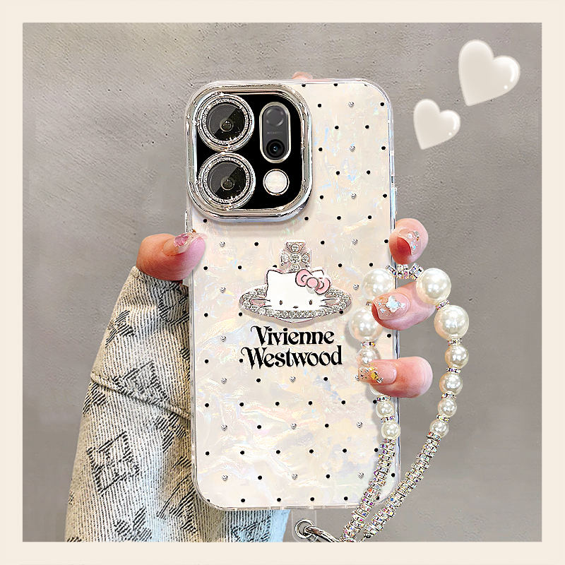 适用reno贝壳纹波点kt猫手机壳