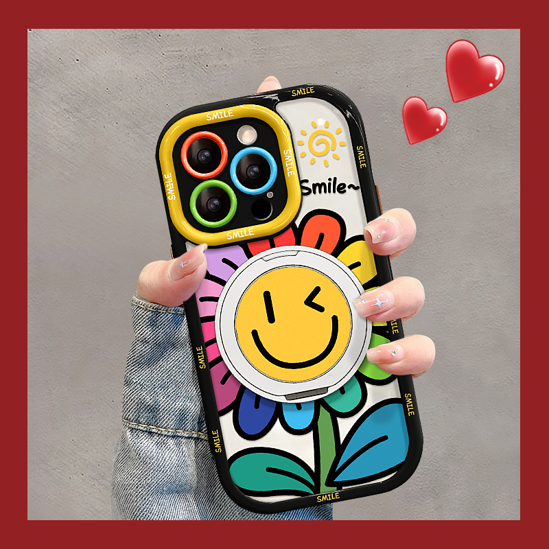 适用苹果17奶油壳太阳花朵手机壳