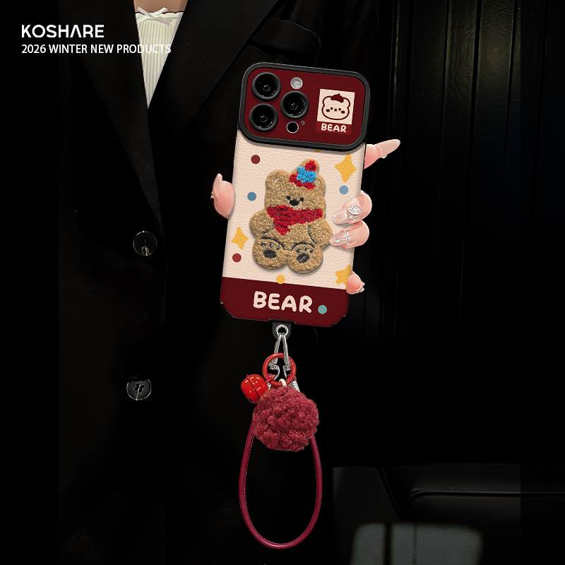 适用reno14大视窗波点小熊手机壳