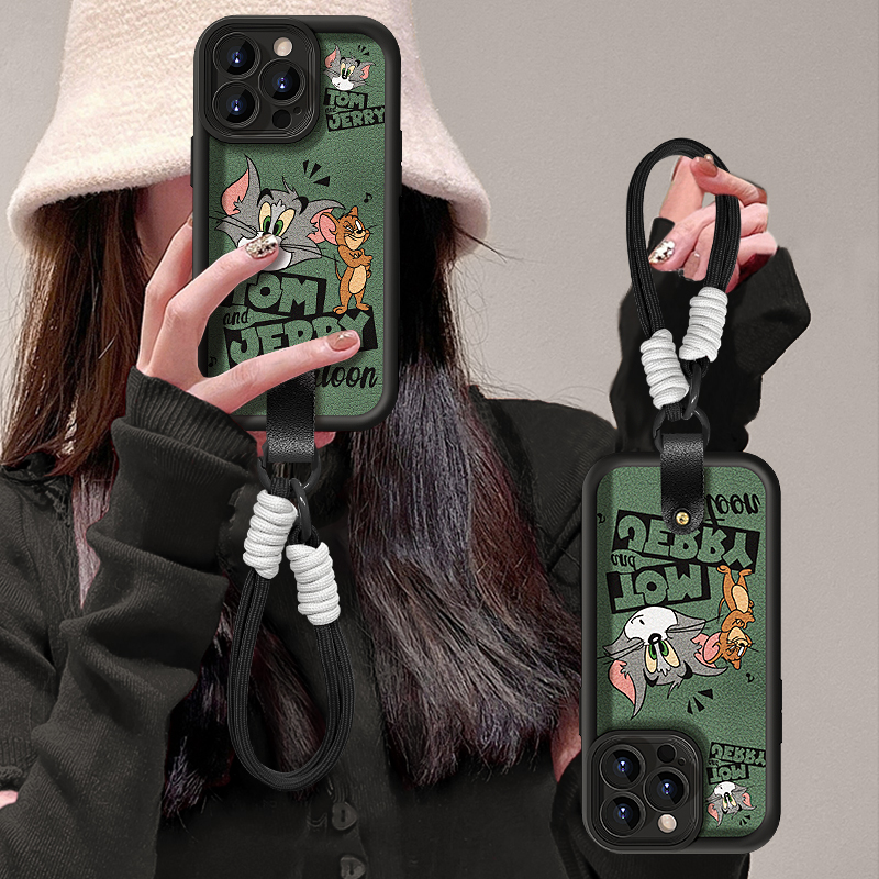 适用苹果天眼羊皮猫和老鼠手机壳