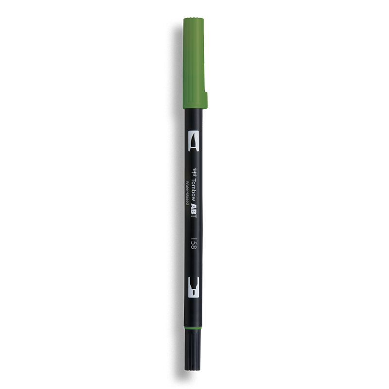 日本Tombow蜻蜓ABT双头水彩笔BRUSH英文艺术体设计用软头彩色毛笔马克笔绿色黄色Brush Lettering入