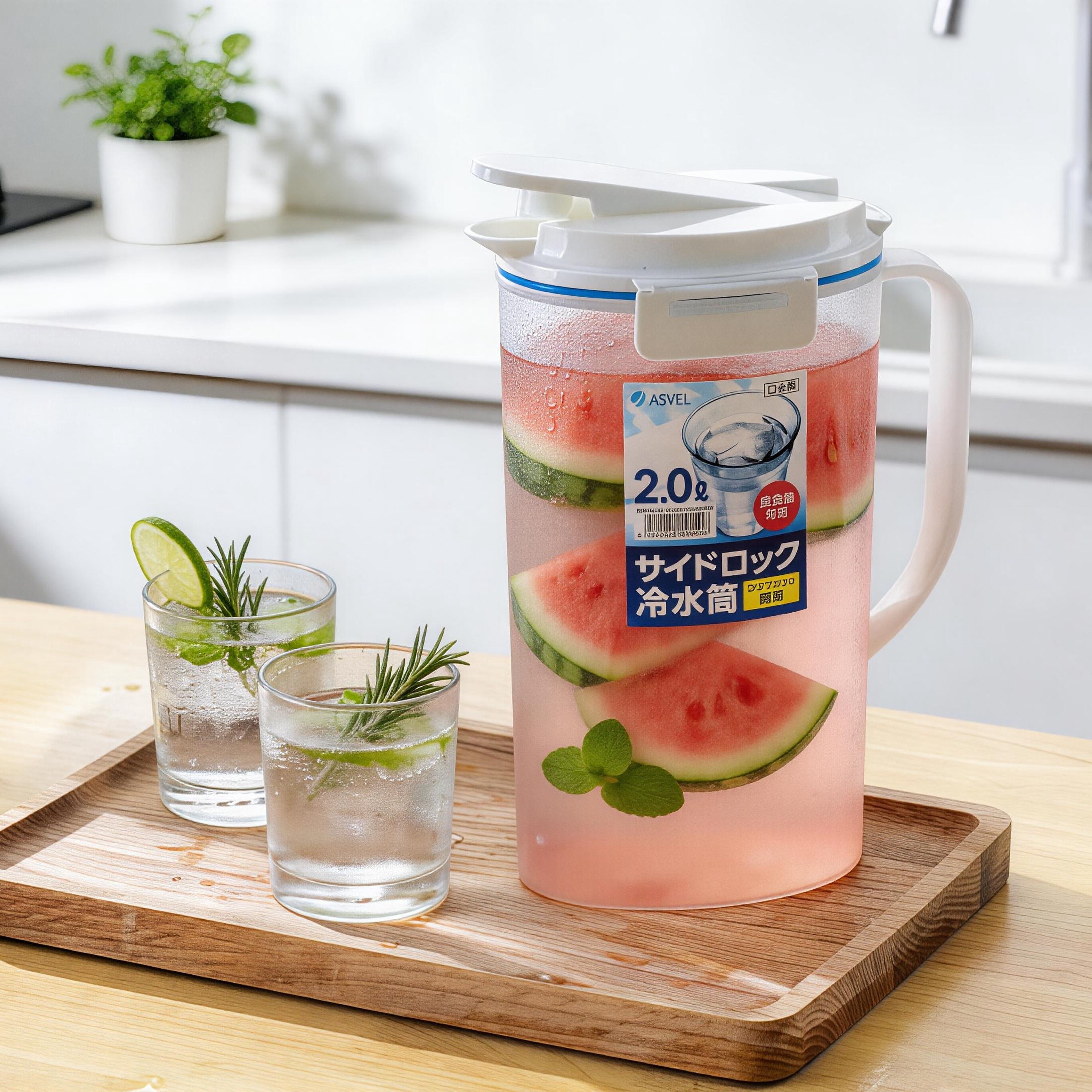 asvel日本进口 食品级PP耐高温冷水壶凉茶壶冰箱果汁壶凉水瓶冷泡