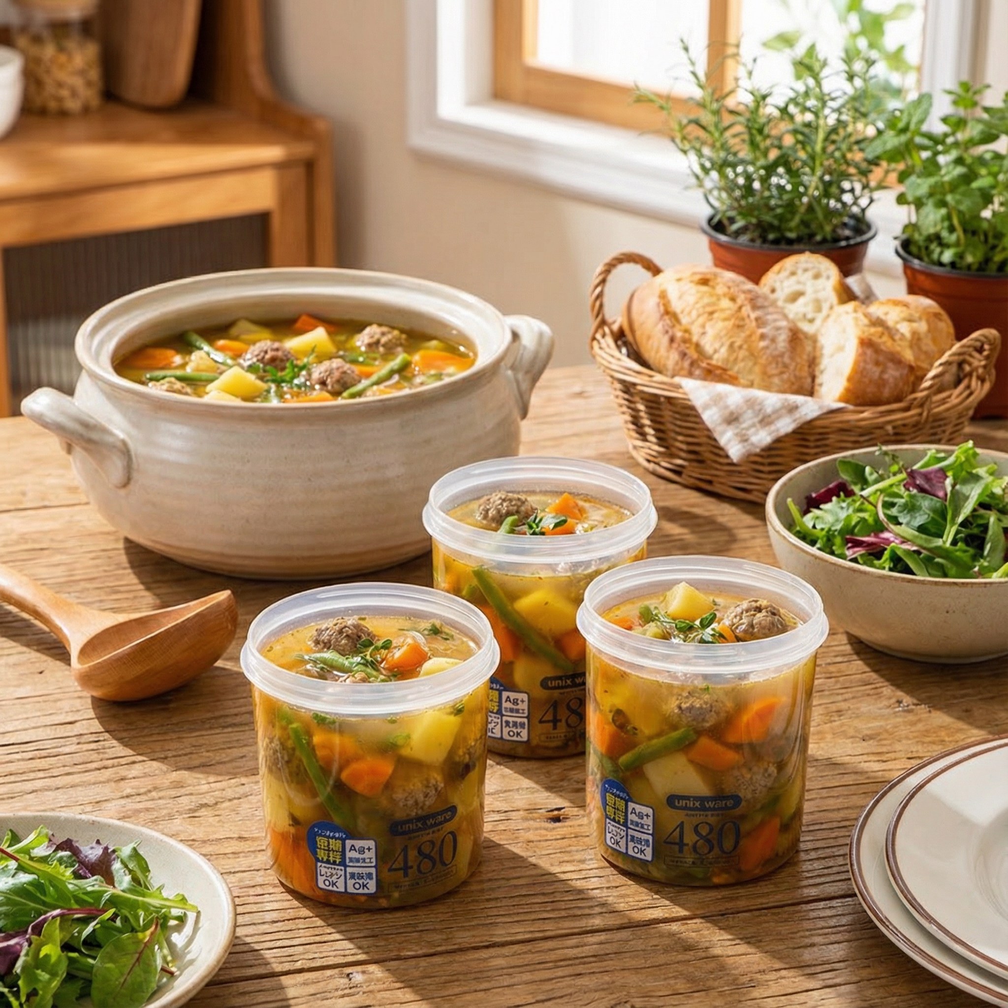 Ag+抗菌 密封不漏 食品级PP 可微波可冷冻