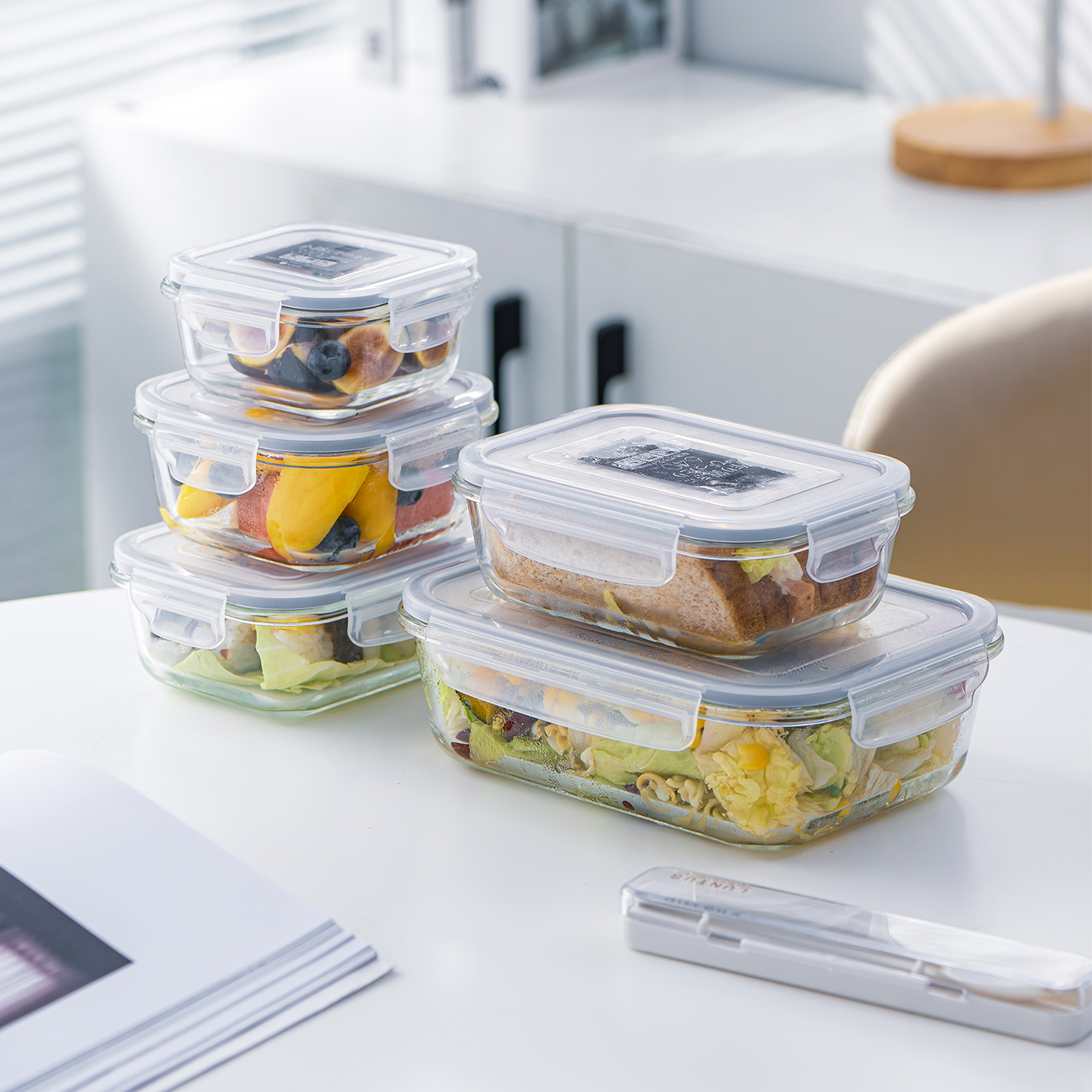 ASVEL微波加热玻璃饭盒大容量