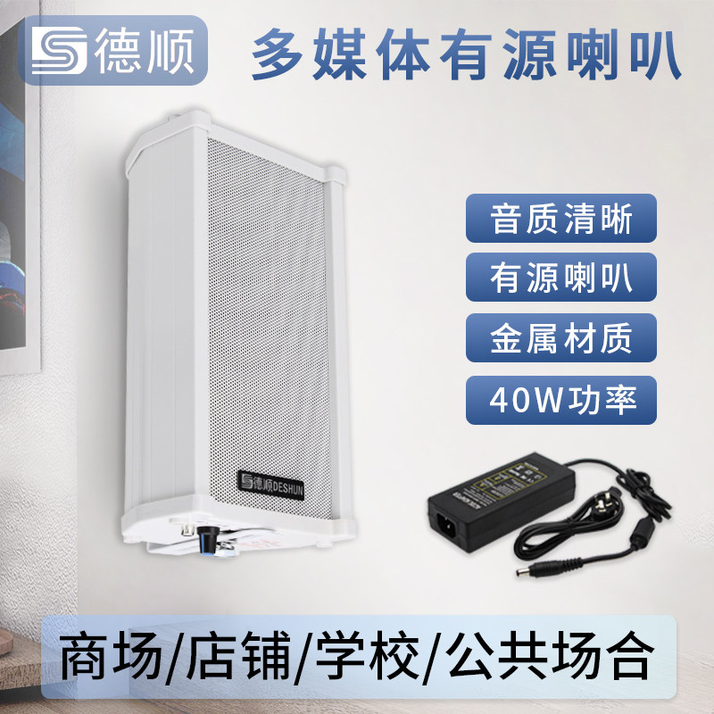 德顺 DS-420WDC有源音柱40W喇叭 室外防水防雨铝合金壁挂音响音箱