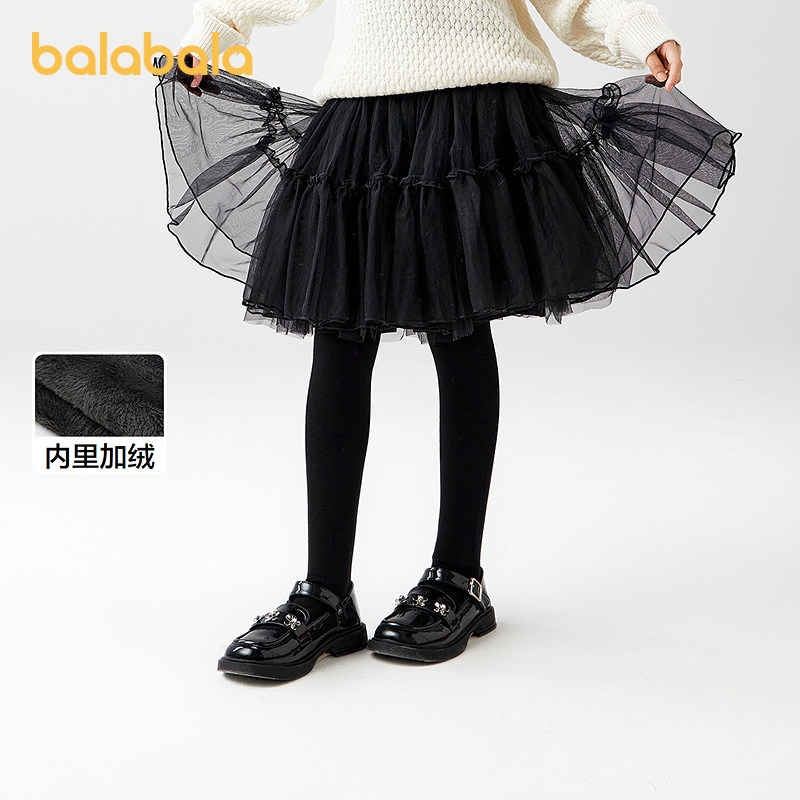 巴拉巴拉balaOne儿童连裤袜宝宝打底裤女童舞蹈袜加绒弹力单条装