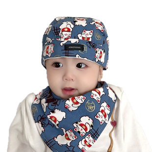 宝宝新生婴儿帽子春秋薄款男女童冬季小公主洋帅气海盗帽头巾纯棉