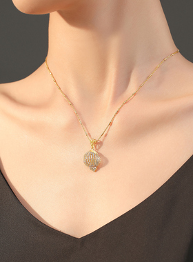 adhora海洋系列海螺项链女简约气质高级感锁骨链2024新款送女友