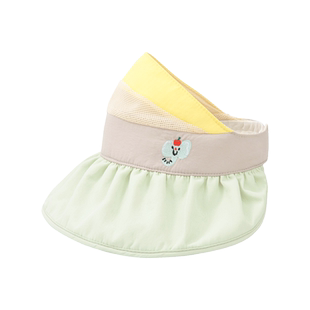 婴儿防晒帽儿童帽子夏季空顶宝宝遮阳帽女童太阳帽防紫外线大帽檐