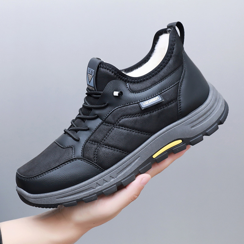 靴子男2025冬季新款男鞋休闲百搭耐磨运动休闲雪地靴加绒保暖一脚