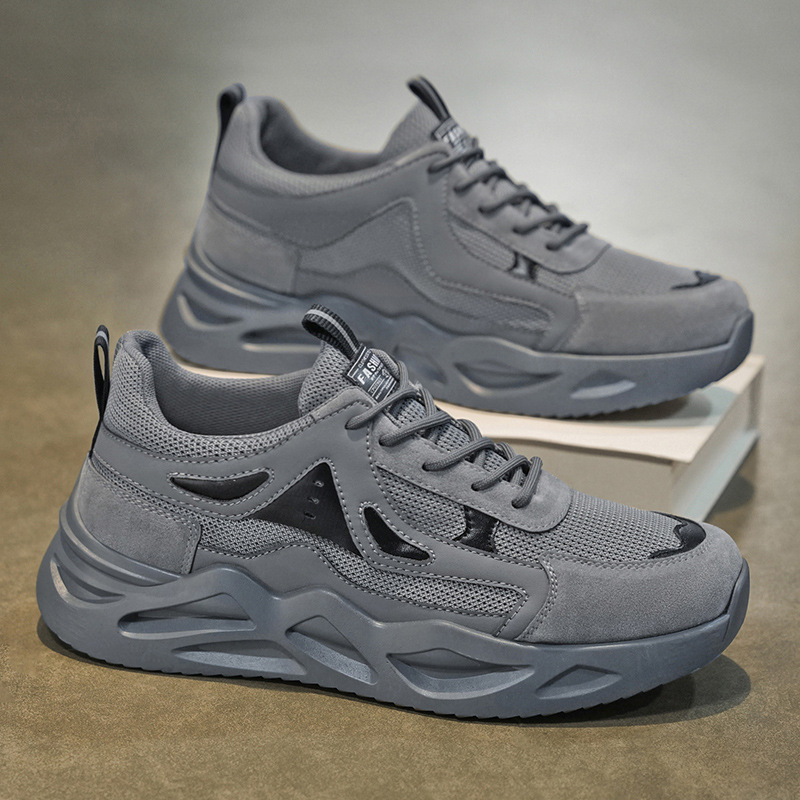 春季男鞋新款透气网面鞋子男士运动鞋潮流百搭厚底休闲跑步老爹鞋