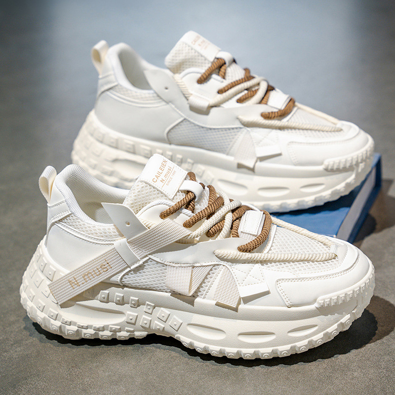 秋季男鞋新款透气网面运动鞋子男潮流百搭厚底增高休闲老爹鞋潮鞋