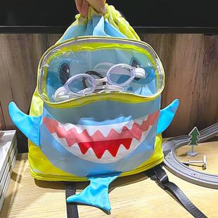 鲨鱼防水游泳包干湿分离儿童成人运动健身包女生2025新款洗漱包