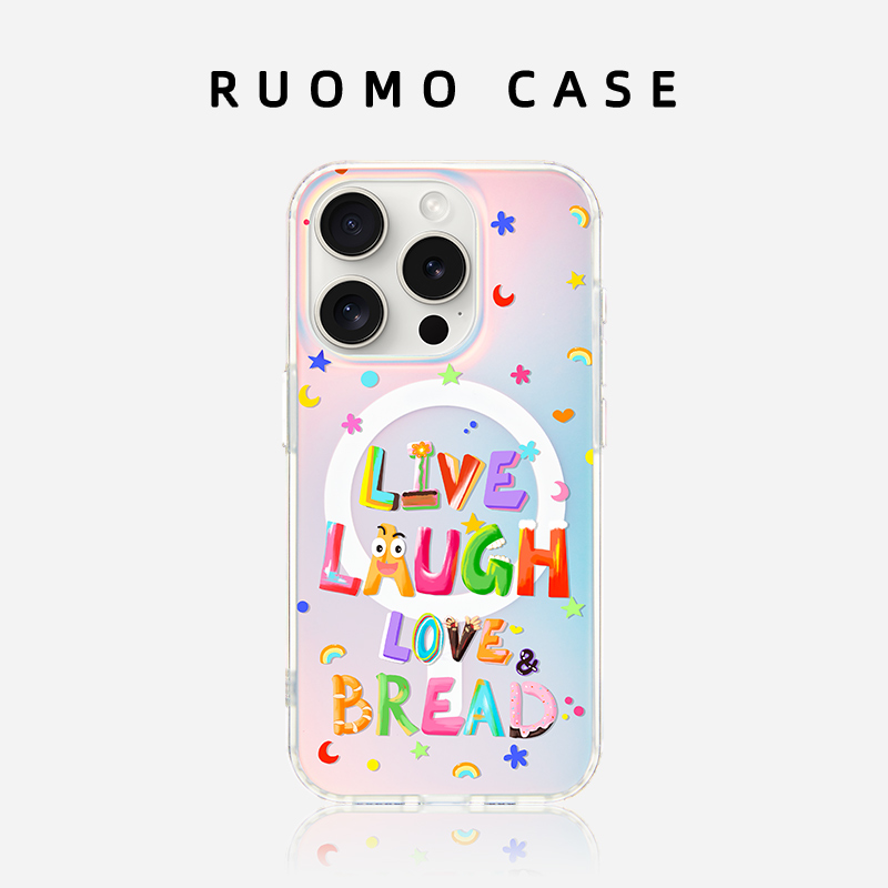 若墨适用苹果17promax手机壳新款iphone16pro女15磁吸镭射magsafe高级感14时尚文艺清新13创意彩色字母12小众