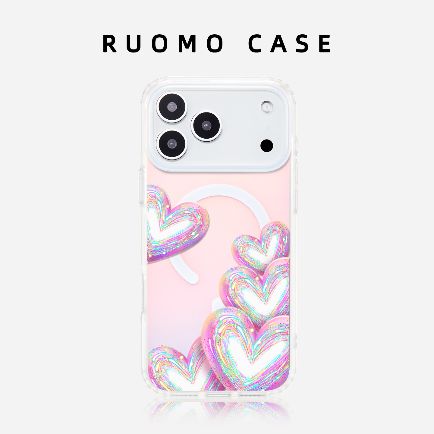 霓虹爱心！适用苹果磁吸手机壳