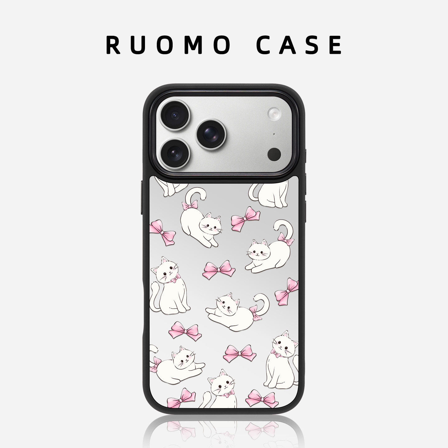 若墨适用苹果17promax手机壳iphone16Pro新款女15镜面磁吸高级感原创春天可爱14时尚蝴蝶结13小众好看保护套