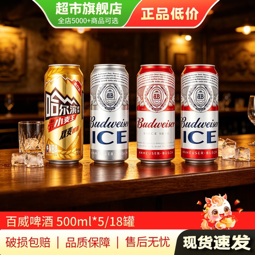 特惠 百威啤酒红罐500ml*18罐装500毫升整箱百威冰啤旗舰店正品MY