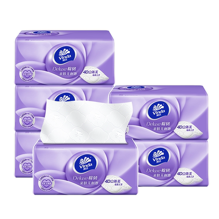 维达棉韧抽纸 棉韧抽纸100抽*6包【88vip】