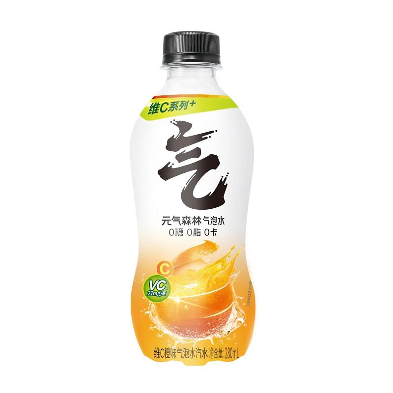 元气森林苏打气泡水 维C橙味 280ml*6瓶-TJB