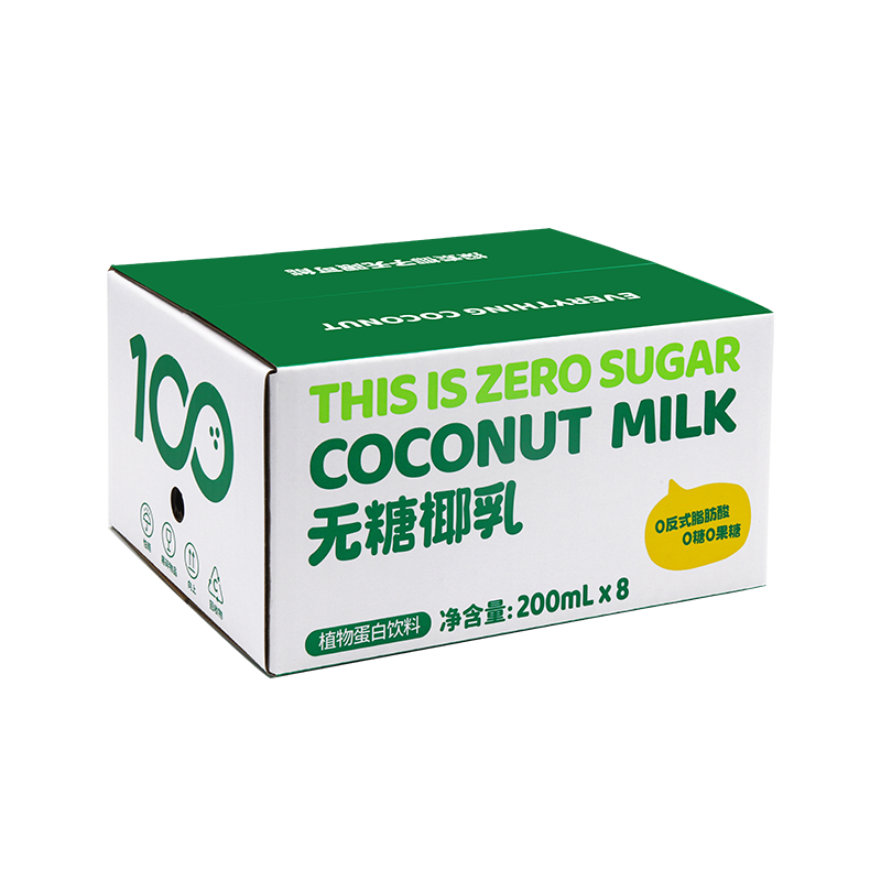 8月产 可可满分 无糖椰乳零糖新椰汁 咖啡伴侣 200ml*8瓶 -z
