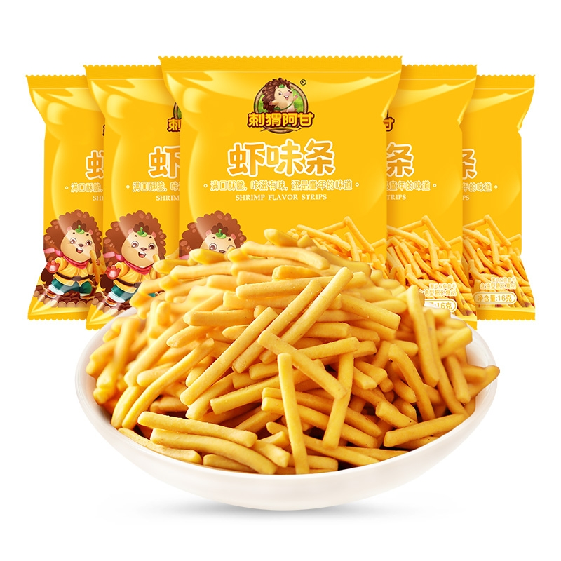 【斗地主】刺猬阿甘虾味条16g*10袋,零食/坚果/特产,膨化食品,淘宝优惠券,粉丝福利购,淘宝优惠卷