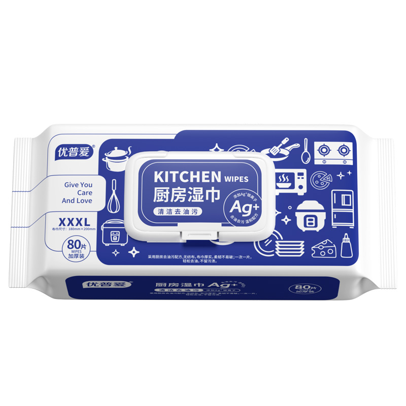 优普爱厨房湿巾加大布巾 2包*80片-z
