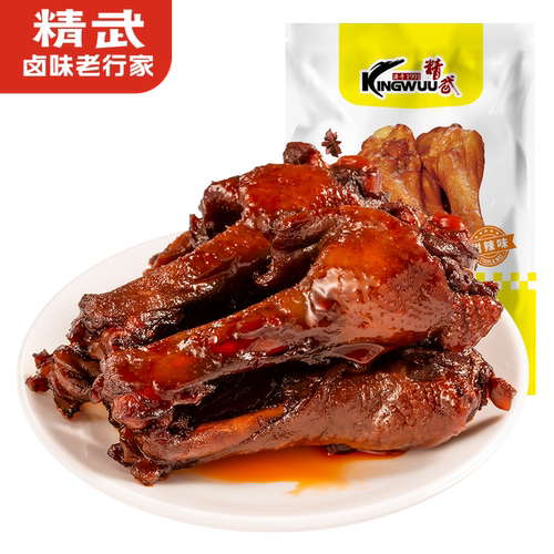 kingwuu精武鸭翅根小鸭腿休闲卤味零食约110g*1袋 甜辣味