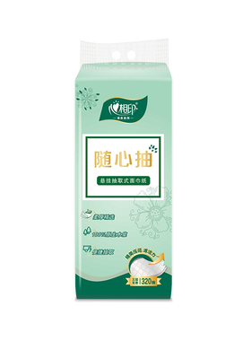 心相印墨绿压花悬挂抽取式面巾纸不含挂钩320抽*3层*1提【kl】