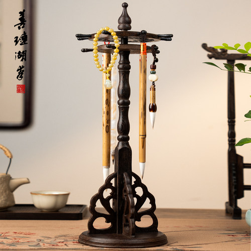 笔挂新款实用型12挂鸡翅木