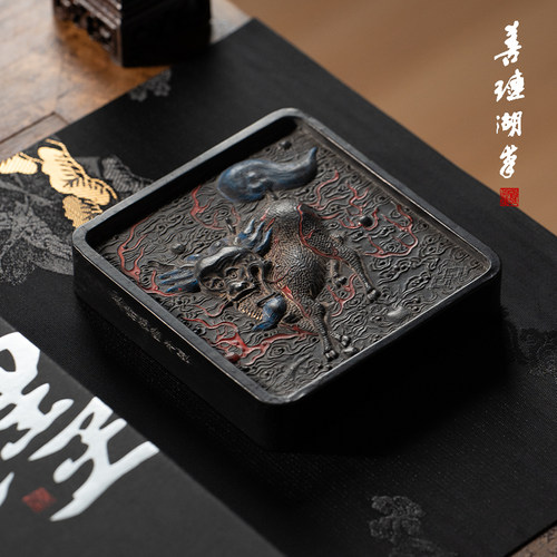 善琏湖笔麒麟仿古老墨礼盒装