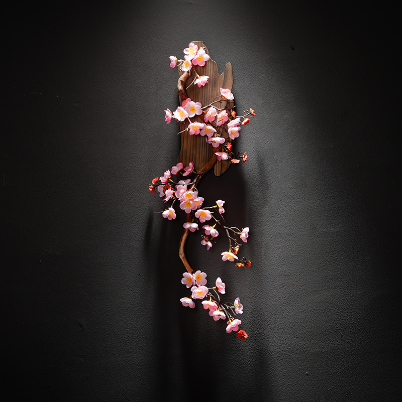 仿真梅花玄关壁饰新中式遮丑