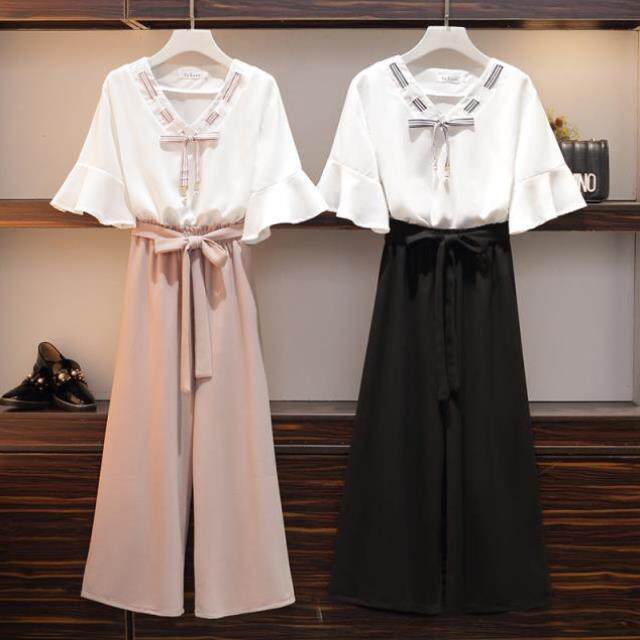 Large Summer wear Chiffon jacket Wide leg pants Two piece set Cover the belly suit summer Western style Show thin By agein the Women's clothing/Boutique , Large size women  category - from Buy2taobao.com to provide professional Taobao agent buy service