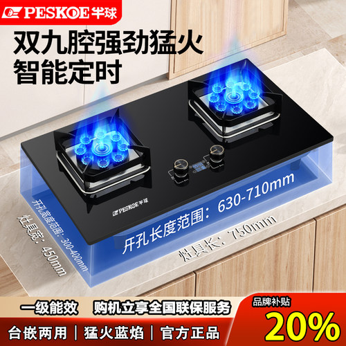 半球燃气灶双灶家用猛火
