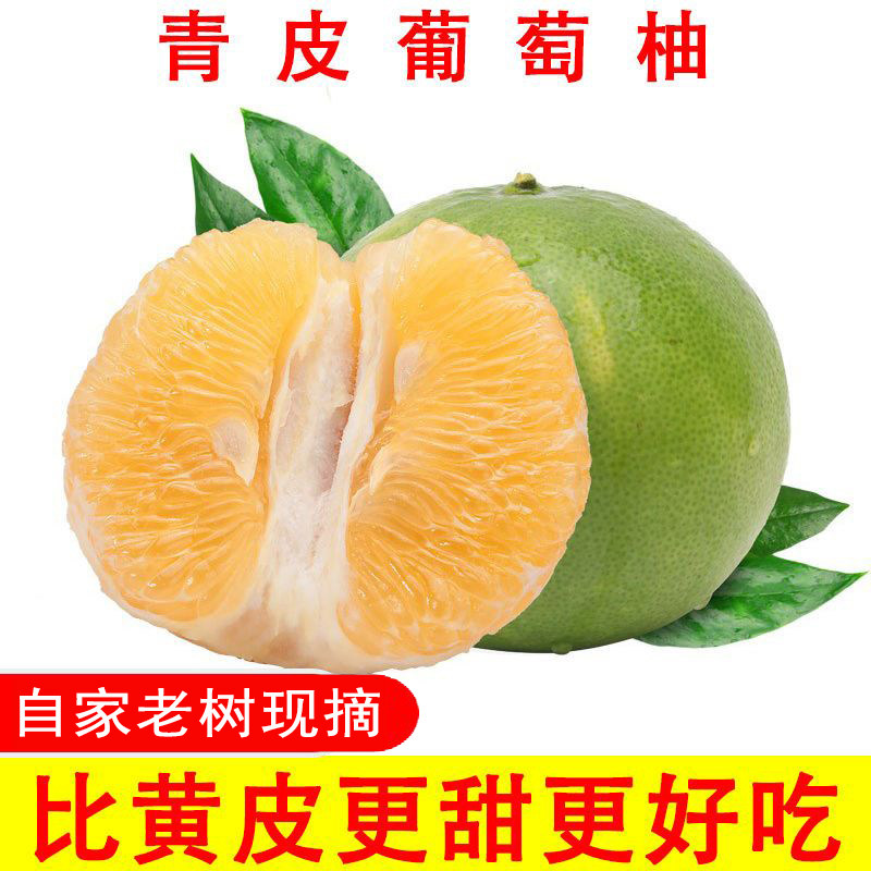 青皮葡萄柚福建漳州平和翡翠葡萄柚甜多汁现摘现发整箱