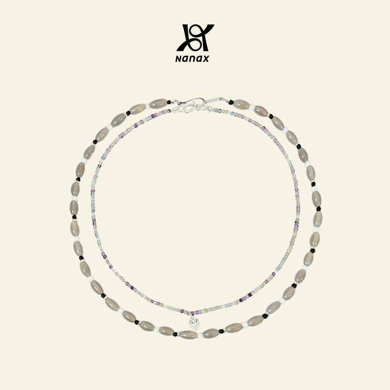NanaX浅滩萤火项链萤石头锁骨链