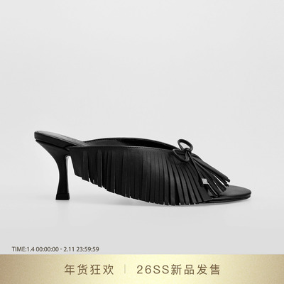 DYMONLATRY流苏高跟人字拖