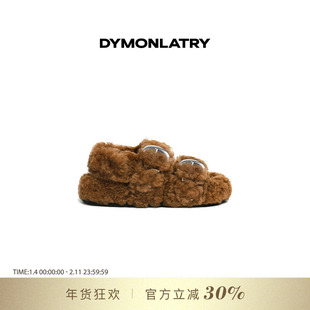 DYMONLATRY 2025新款毛绒女鞋 羊毛魔术贴女鞋