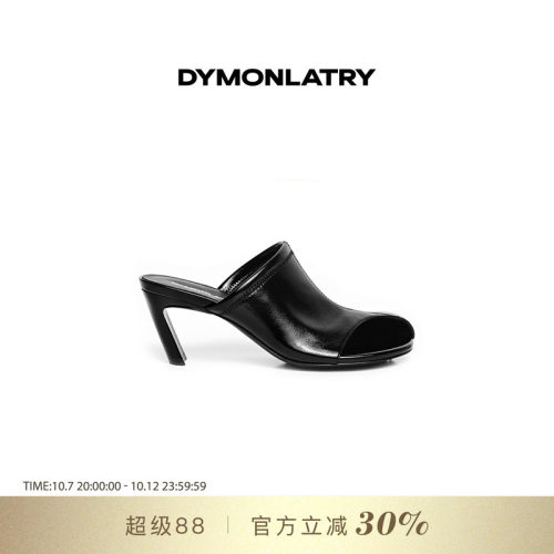 DYMONLATRY极简弹力露趾高跟拖鞋