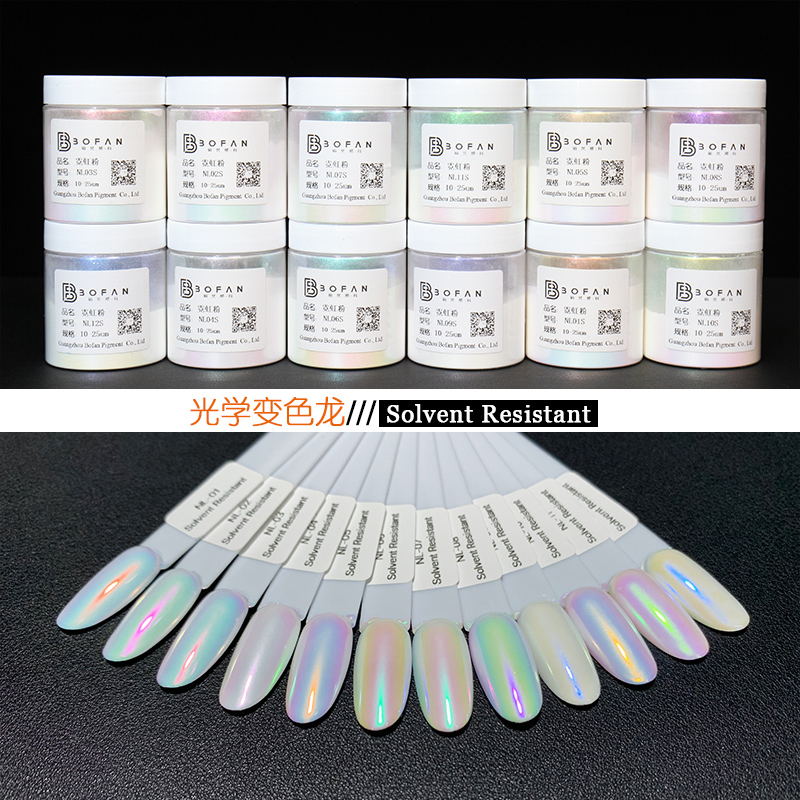 透明变色龙霓虹粉美甲极光粉光学变色颜料指甲油偏光粉公斤装